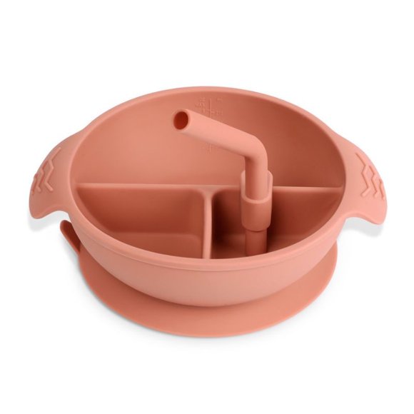 Utensilio para alimentación Bowl Con Divisiones + Base De Ventosa Cobre