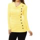 thumbnail image 1 of INSPIRE CHIC Top de Mujer con Cuello Alto, Manga Larga, Decoración de Botones, Frente Fruncido, Ajuste Regular, Pulóver Talla L Amarillo Claro, 1 of 5