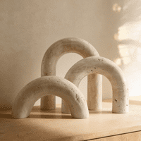 Santú Home & Deco - Set 3 Arcos Figura Deco Estilo Marmol Travertino