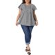 thumbnail image 2 of Agnes Orinda Mujeres Tallas Grandes Escuela Universidad Tops de Cuadros Gingham 1950s Vintage Cuadros Espalda Plisada Camisa de Botones Cuello Redondo Manga con Volantes Verano Camisa 4X Negro, 2 of 6