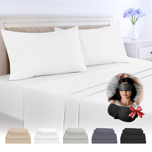 JUEGO DE SABANAS QUEEN 150X200 CM OKAERI blanco 2 PLAZAS