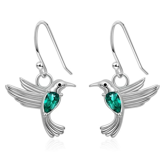 Aros pendientes colibrí plata 925