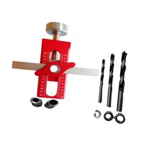 Magideal - Plantilla Para Herrajes De Gabinete Herramienta Posicionadora Localizador De Puertas Y Guía De Perforación De Aluminio Adecuado Para Proyectos De Car Rojo