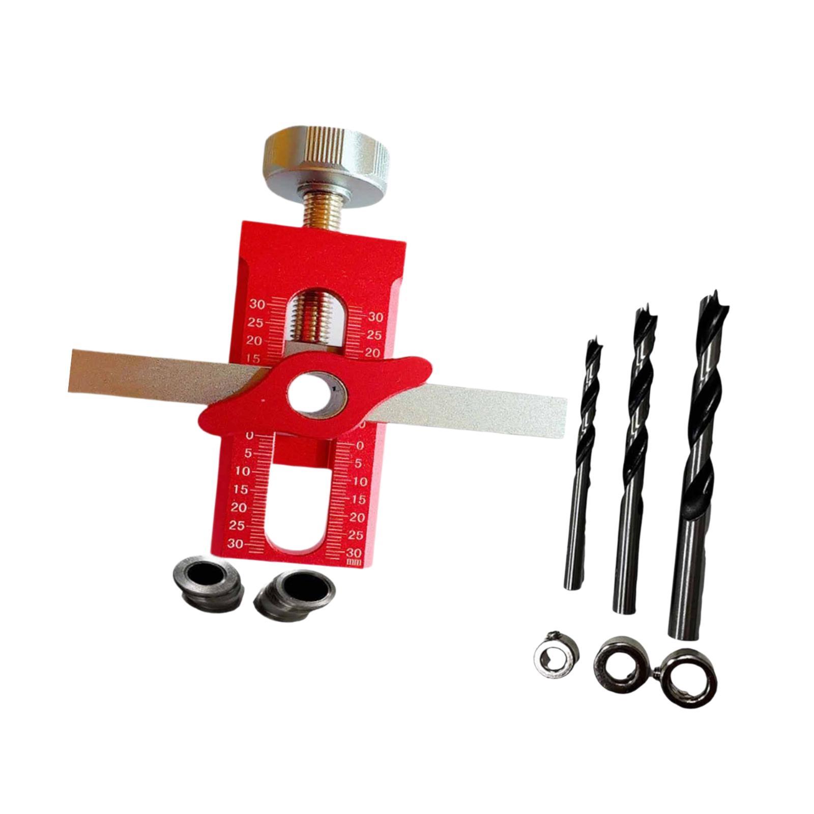 Magideal - Plantilla Para Herrajes De Gabinete Herramienta Posicionadora Localizador De Puertas Y Guía De Perforación De Aluminio Adecuado Para Proyectos De Car Rojo