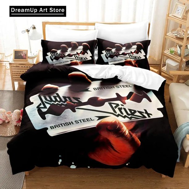 Fashion Judas Priest Bedding Set Boys Girls Duvet Cover Pillowcase Bed Adult Bedroom