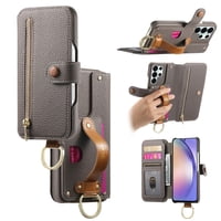 Funda Foxdock Para Samsung Galaxy S26 Ultra Protección Rfid, Soporte Ajustable, Función Cartera, Diseño Antigolpes-Gris Plateado