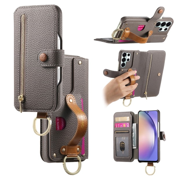 Funda FOXDOCK para Samsung Galaxy S26 Ultra Protección RFID, Soporte Ajustable, Función Cartera, Diseño Antigolpes-gris plateado