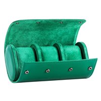 Magideal - Estuche Para Relojes, Regalos De Cuero Pu Portátil, Resistente Al Agua, Organizador De Relojes Retro, Soporte De Almohadas De Almacenamiento Para Puls , Verde 20X10X7Cm