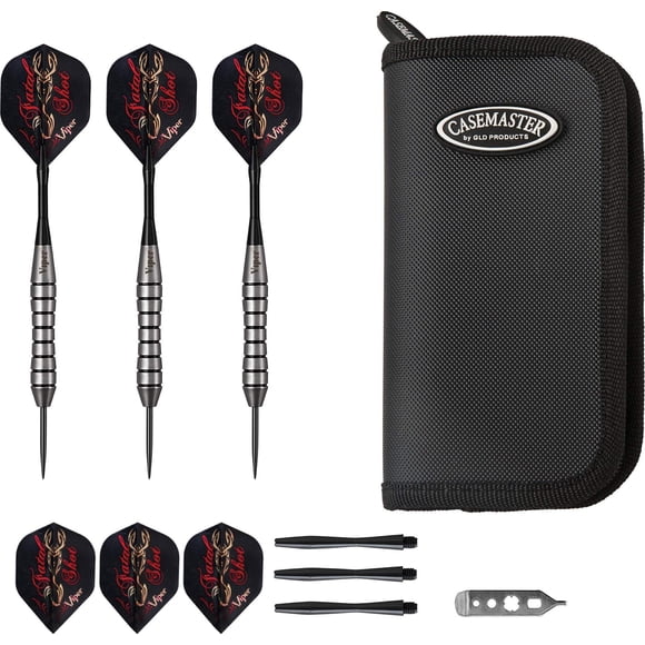 Darts Viper Fatal Shot con punta de acero de 24 g y funda para dardos Casemaster