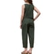 thumbnail image 3 of INSPIRE CHIC Conjunto de descanso de 2 piezas para mujer, top corto sin mangas y pantalones de pierna ancha, conjunto de verano 2XL verde militar, 3 of 6