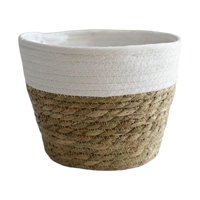 Magideal - Cesta De Paja Para Plantas, Con Soporte Para Forros, Esenciales Para El Hogar, Macetas Decorativas Bohemias Para Comestibles, Dormitorio, Patio, Sala S
