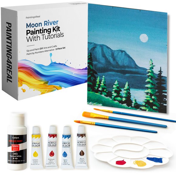 Kit de pintura acrílica DIY Moon River de Painting4Real, 9 piezas