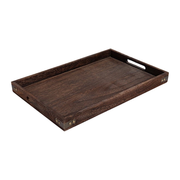 Bandeja multiusos de madera para servir, accesorios, plato de fruta, bandeja para taza de té, bandeja de postre, plato de cena, bandeja para cupcakes , GRANDE