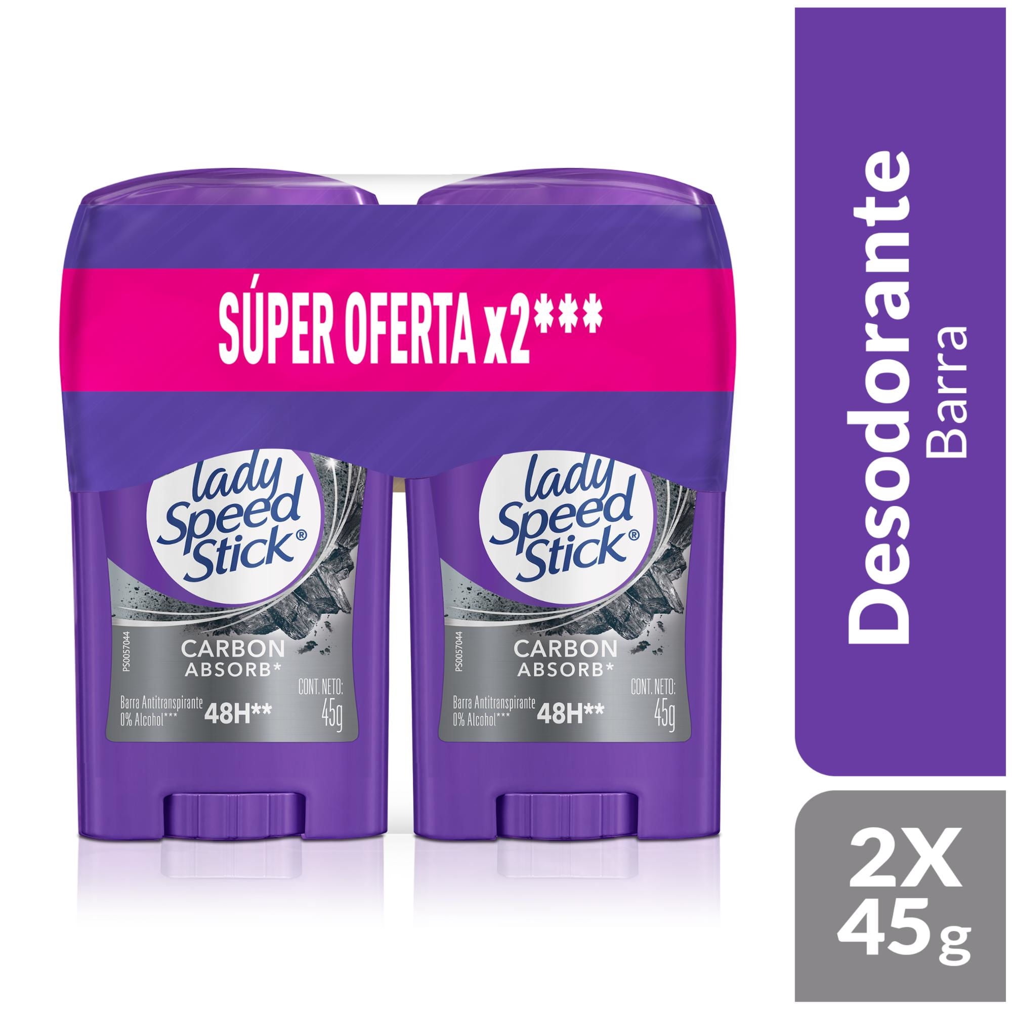 Desodorante En Spray Lady Speed Stick Carbon Absorb Pack 2 Un