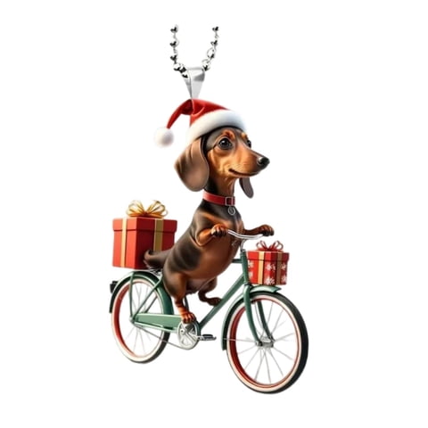 Bothyi - Adorno Navideño De Perros En Bicicleta Para Fiestas En La Ventana
