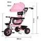 thumbnail image 4 of Triciclo Coche Infantil Con Toldo 5 en 1 Con Mango Direccional Rosado, 4 of 7