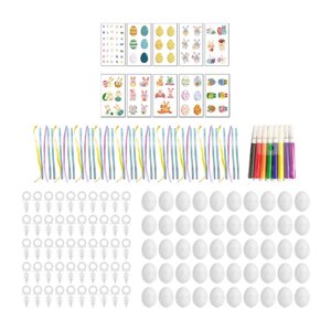 Magideal - Huevos De Pascua En Blanco, Favores De Fiesta Creativos De Bricolaje, Decoración Artesanal Colgante, Rellenos De Cestas, Adornos De Regalo De Pintura