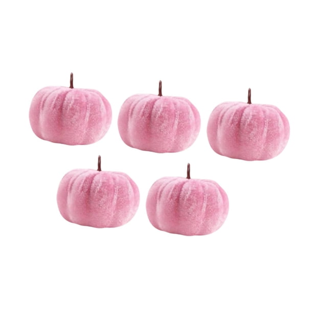 5 Calabazas De Terciopelo De Halloween Rosas Falsas Rústicas Para Proyectos De Bricolaje, Fiestas, Cosecha, 7,6 Cm X 7,6 Cm X 6,8 Cm