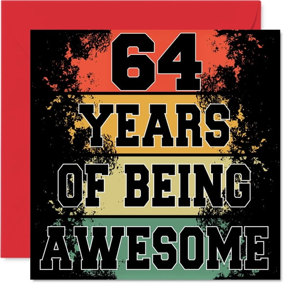 Tarjeta de felicitación Stuff4 64th Birthday Being Awesome, 14,5 cm