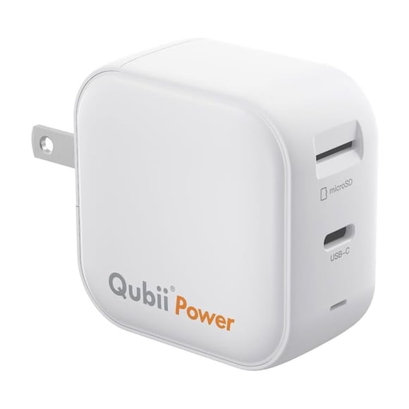 Cargador USB‑C MAKTAR Qubii Power 45 W + Tarjeta microSD de 256 GB