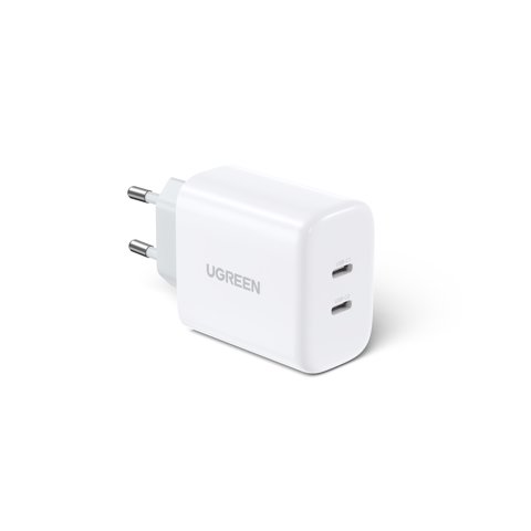 Ugreen Cargador Pd Usb-C + Usb-C 40W (20W+20W) Blanco