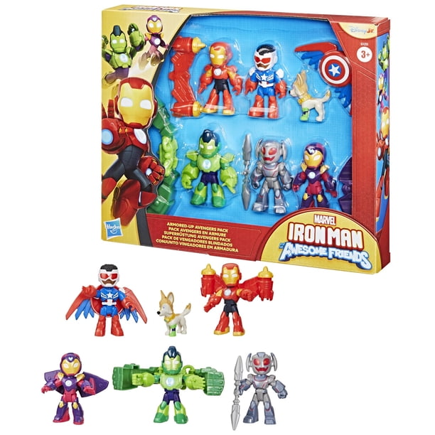Marvel Iron Man And His Awesome Friends: Figura Capitán América Sam Wilson Con Moto Super Bike, Alas Y Escudo, Articulada, +3 Años