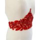 thumbnail image 4 of Aplique de encaje con pedrería, cuentas y lentejuelas, rojo, 48 x 17 cm, 4 of 6
