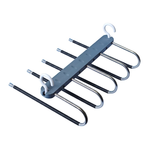 REGALWOVEN 1 Pcs Perchas para Pantalones Ahorro de Espacio, Perchero de Metal para Pantalones, Perchas para Ropa Gris A 1