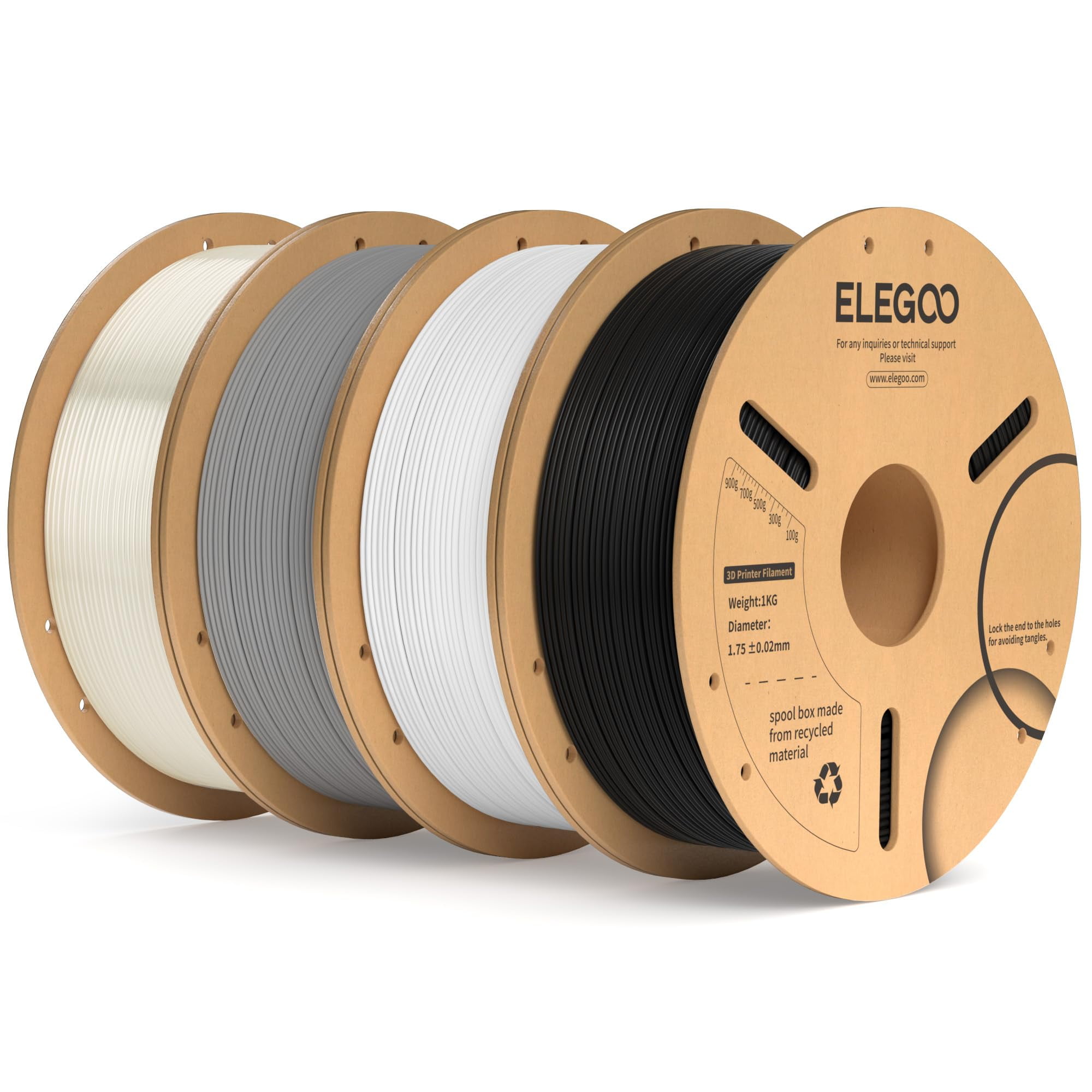 Paquete De Filamento Para Impresora 3d Elegoo Pla Plus De 1,75 Mm Y 4 Kg