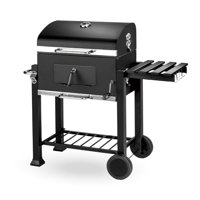 Home&Design - Parrilla A Carbón Con Tapa Y Bandeja Lateral