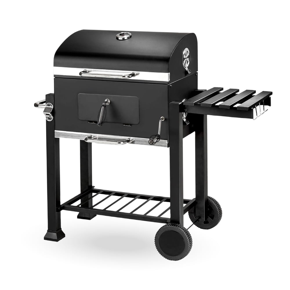 Home&design - Parrilla A Carbón Con Tapa Y Bandeja Lateral