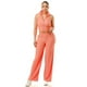 thumbnail image 1 of Saronite Conjunto de 2 Piezas con Top sin Mangas, Cintura Elástica, Cremallera Ancha Frontal y Pantalones, Color Rosa (para Mujer), 1 of 3