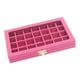 thumbnail image 5 of Bandeja De Joyería Transparente De 28 Rejillas, Vitrina, Almacenamiento, Caja De Lino, Rosa Roja, 5 of 5