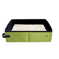 Xusx111 - Caja De Basura Portátil De Viaje De Gato, Bandeja Plegable De Transporte De Basura De Gato, Caja De Basura Impermeable Para Gatos Y Gatitos Medios De Ajuste Al Aire Libre, A Prueba De Fugas,