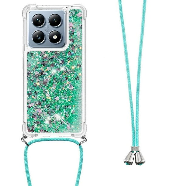 Funda FOXDOCK para Xiaomi 14T Pro con Cuerda Ajustable, Brillo Líquido, Protección Antigolpes y Lente – Ideal para Regalo