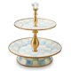 thumbnail image 1 of Bandeja de 2 niveles MacKenzie-Childs Sky Check azul claro, 1 of 6