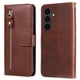 thumbnail image 4 of Funda con Cremallera para Samsung Galaxy S25 FE, Carcasa Cartera de Cuero PU con Soporte y Tarjetero, 4 of 5