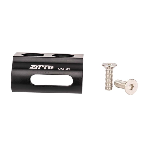 Gancho de suspensión de cambio delantero de bicicleta, aleación de aluminio CNC, adaptador de cambio de marchas recto, pieza de marco, engranaje para CG21 Negro