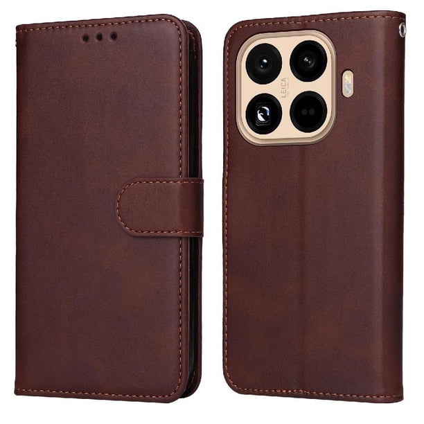 Funda Billetera para Xiaomi 15T Pro con Porta Tarjetas y Soporte Ajustable Marrón