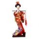 thumbnail image 2 of Kimono Japonés De 11 Pulgadas Geisha Doll Office Bar Adorno Artesanal Rojo Con Flauta, 2 of 5
