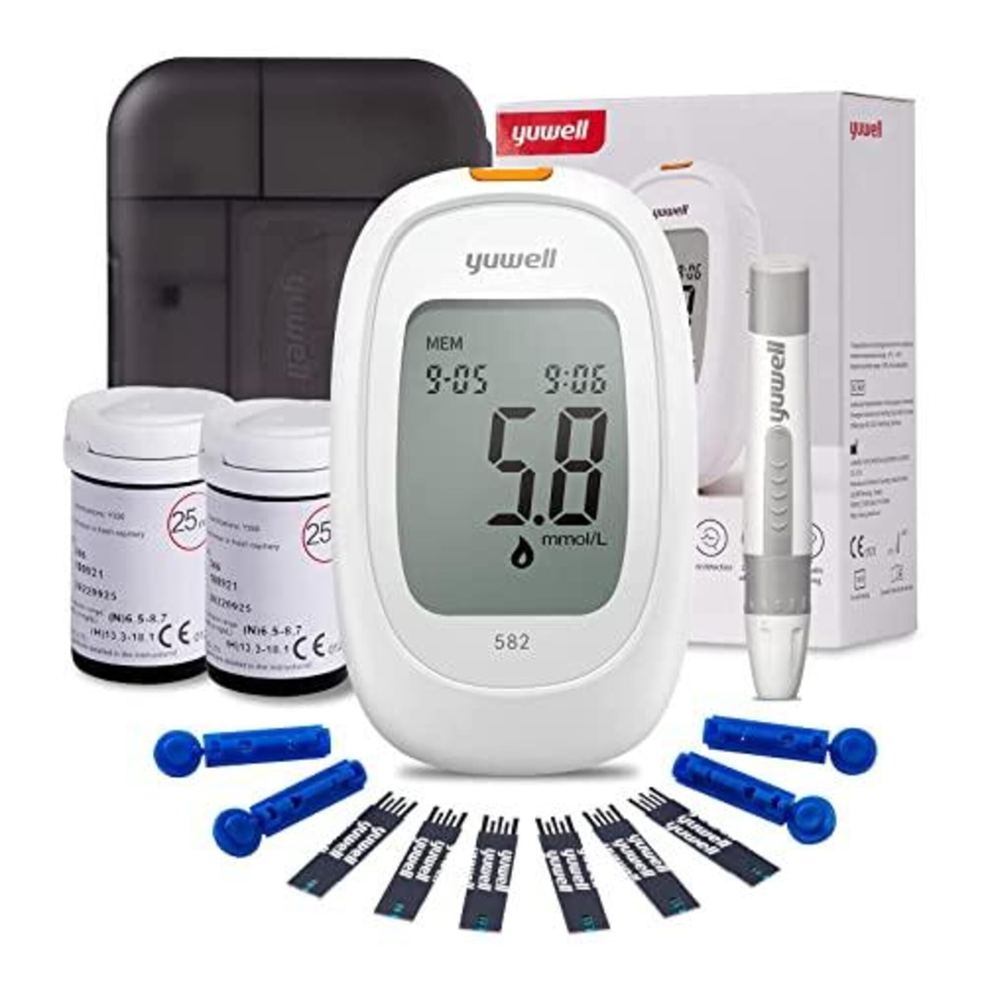 Medicaltec - Glucometro Yuwell 582 - 50 Cintas + 50 Lancetas