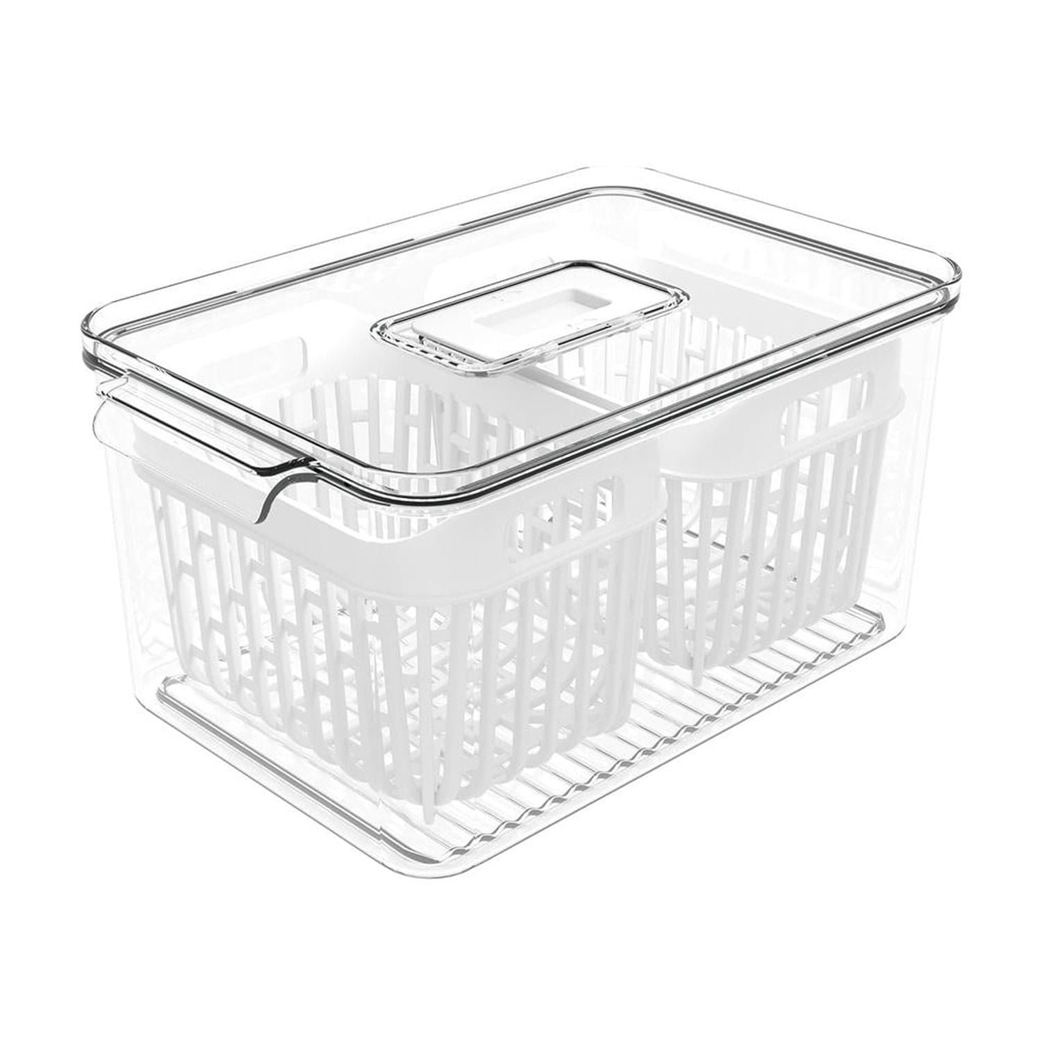 Coza - Organizador De Refrigerador Dry 3,2 L Con 2 Cestas Blanco