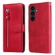 thumbnail image 4 of Funda tipo cartera para Samsung Galaxy S25 FE con bolsillo con cremallera y ranuras para tarjetas – Función de soporte Rojo, 4 of 5