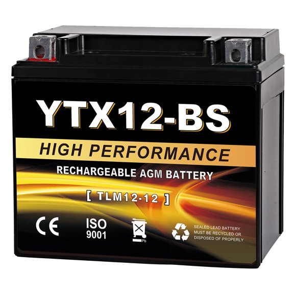 Batería para motocicleta Daakmax YTX12-BS 12V 10Ah AGM