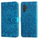 thumbnail image 1 of Funda tipo cartera FOXDOCK para Samsung Galaxy A32 5G , diseño girasol en relieve, cuero PU, cierre magnético, soporte y tarjetero, 1 of 5