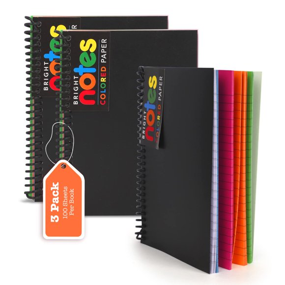 Cuaderno espiral Manaloom, 13 x 18 cm, 100 hojas, paquete de 3