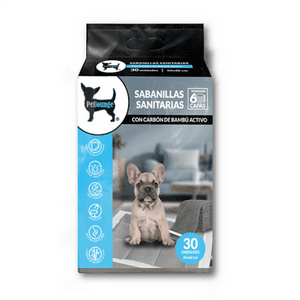 Sabanillas Carbón Activo Bambú 30 Un. (60X60 Cm) Perro/Gato - Petlounge