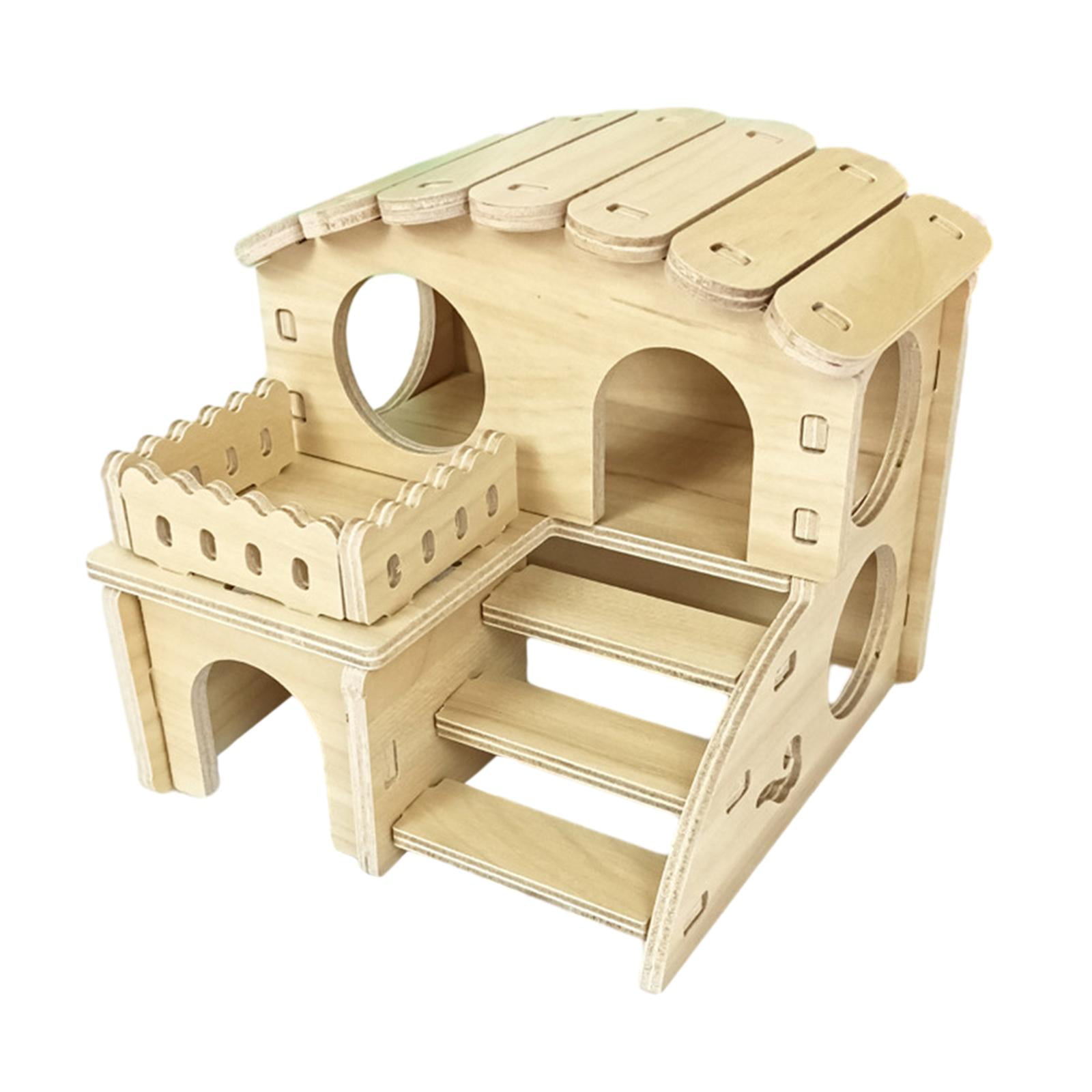 Cabaña Escondite De Animales Pequeños De Madera, Juguetes De Juego, Casa De Hámster Para Mascotas Pequeñas De Hámster, Estilo A