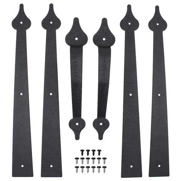Juego de Herrajes para Puerta de Garaje WINSOON Acero Negro (1 unidad)