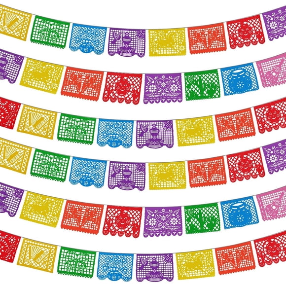 Banderines de Papel Picado Lctevvn, 6 Piezas, 108 ft